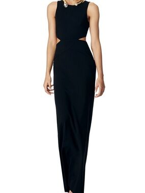 Nicole Miller Black Sleeveless Cutout Maxi Dress